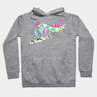 blue winged velociraptor the bird dinosaur ecopop Hoodie